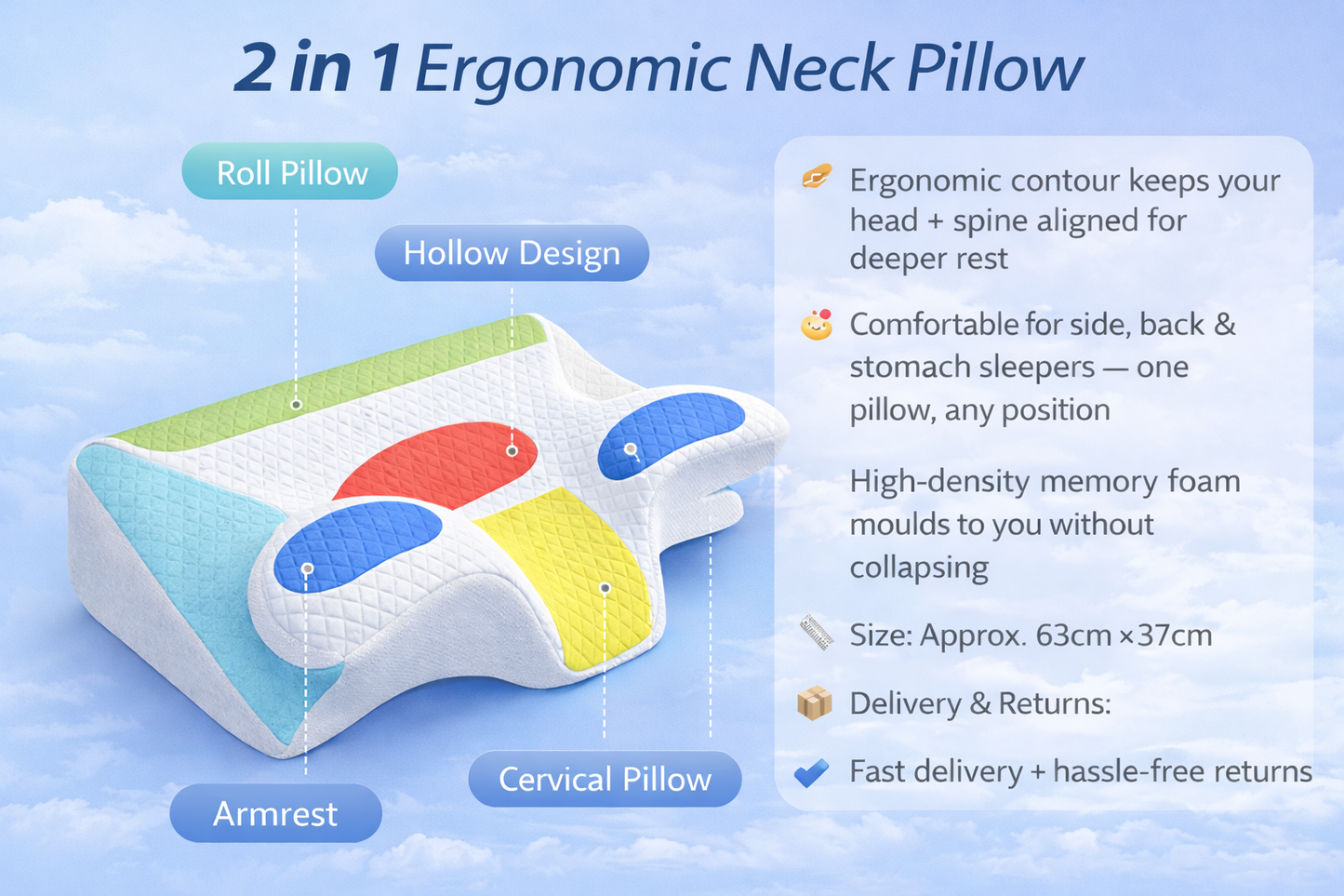 Butterfly Memory Foam Neck Pillow